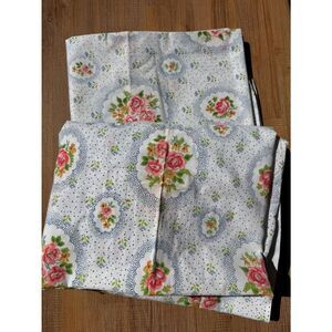 LADY PEPPERELL Vintage Percale Floral Twin Sheet Set Flat Sheet & Fitted Sheet